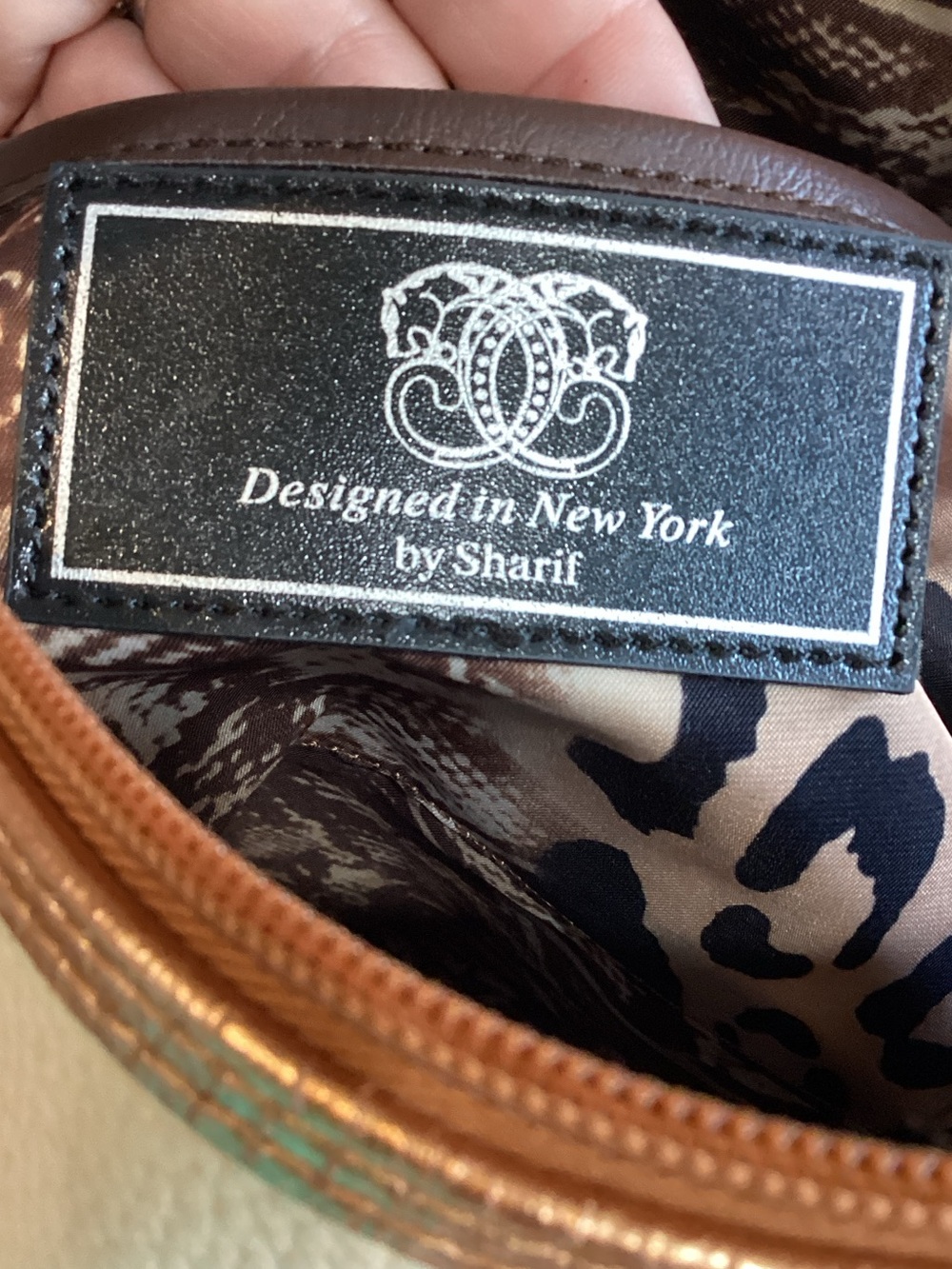 Sharif Rose Copper Woven Embroidered Floral Satchel - Picture 10 of 14